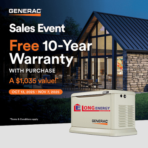 Free 10 Year Generac Warranty 